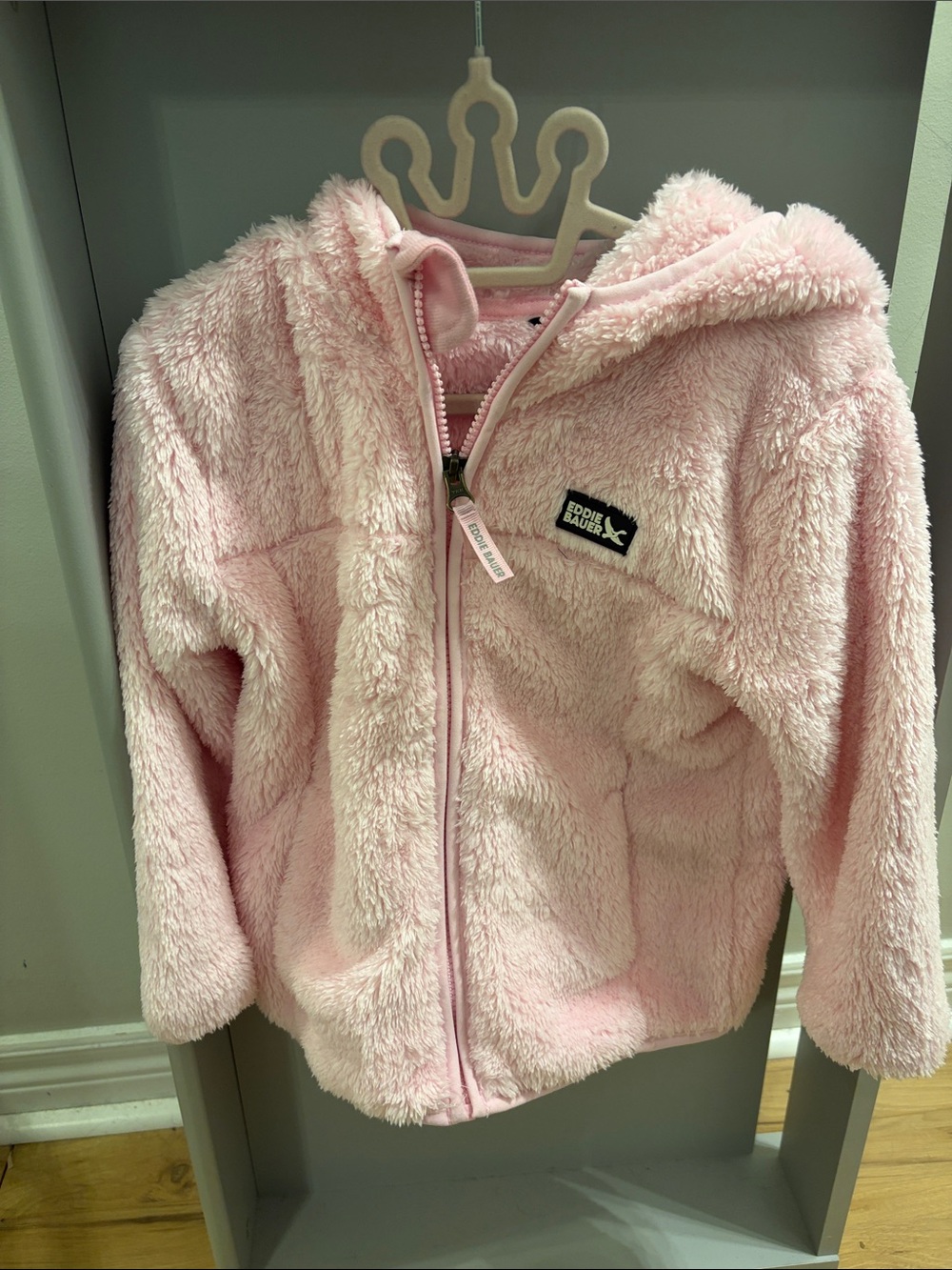Eddie Bauer Girls Light Pink Plush Zip Hoodie size 4